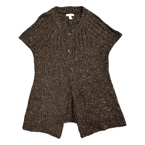 Charter Club Brown Knit Short Sleeve Cardigan S - Picture 1 of 3